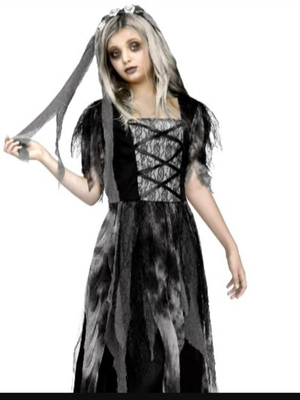 Girls Way To Celebrate Cemetery Bride Halloween Costume - M(7/8)